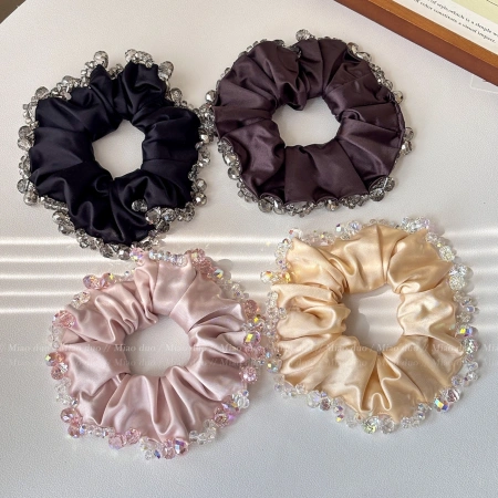 2026 New large intestine hair band, high-end style hair tie, high-end versatile headwear, niche high appearance level, fashionable crystal hair tie 2026 New large intestine hair band, high-end style hair tie, high-end versatile headwear, niche high appearance level, fashionable crystal hair tie